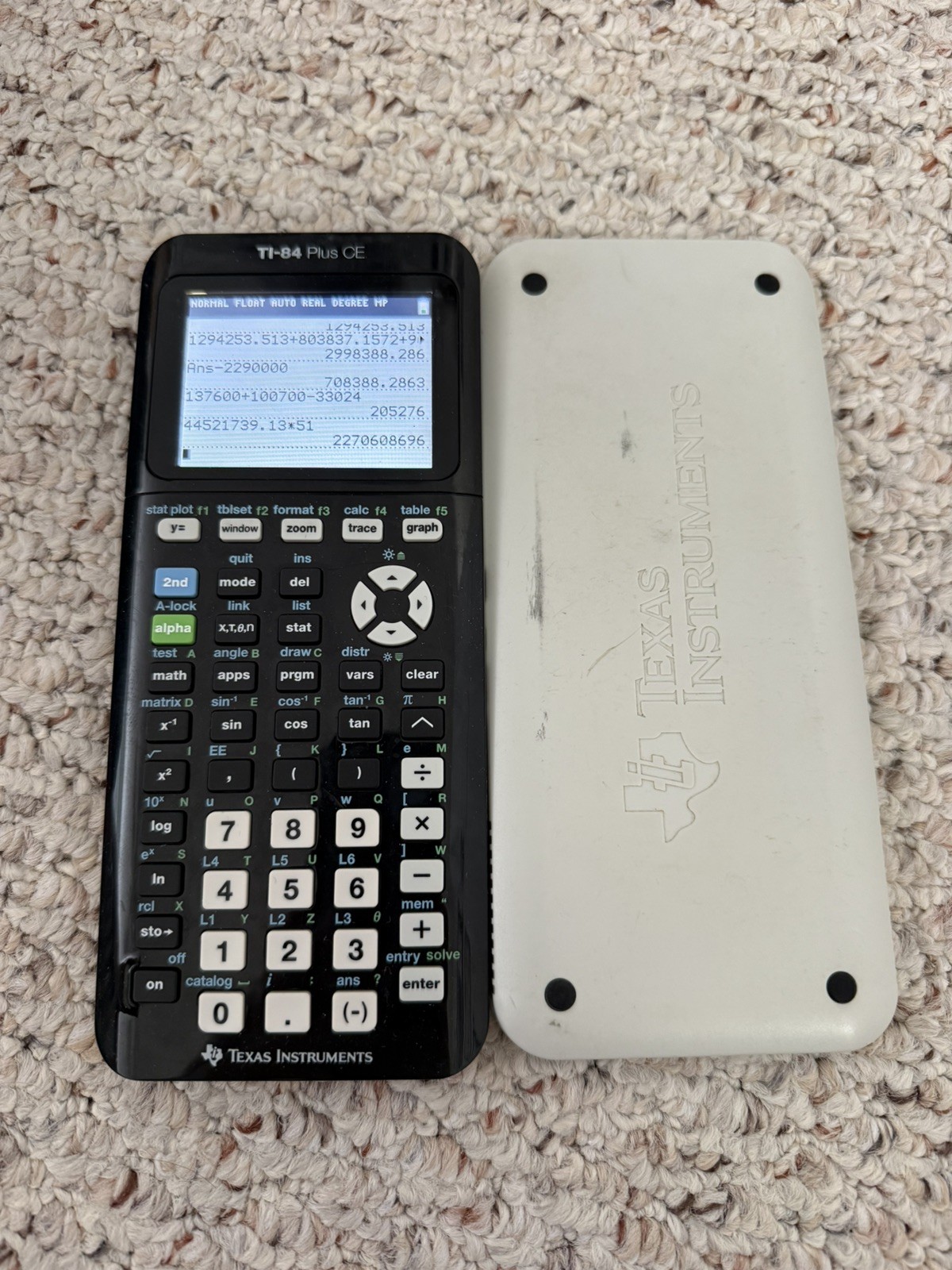 Texas Instruments TI-84 Plus CE-T Graphing Calculator – Black with Charger