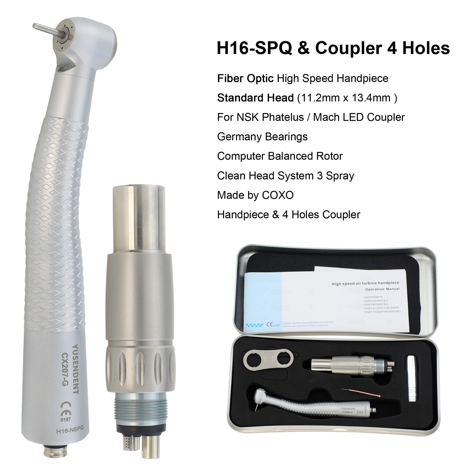 COXO Dental Handpiece High Speed Fiber Optic LED For KaVo MULTIflex NSK Coupler
