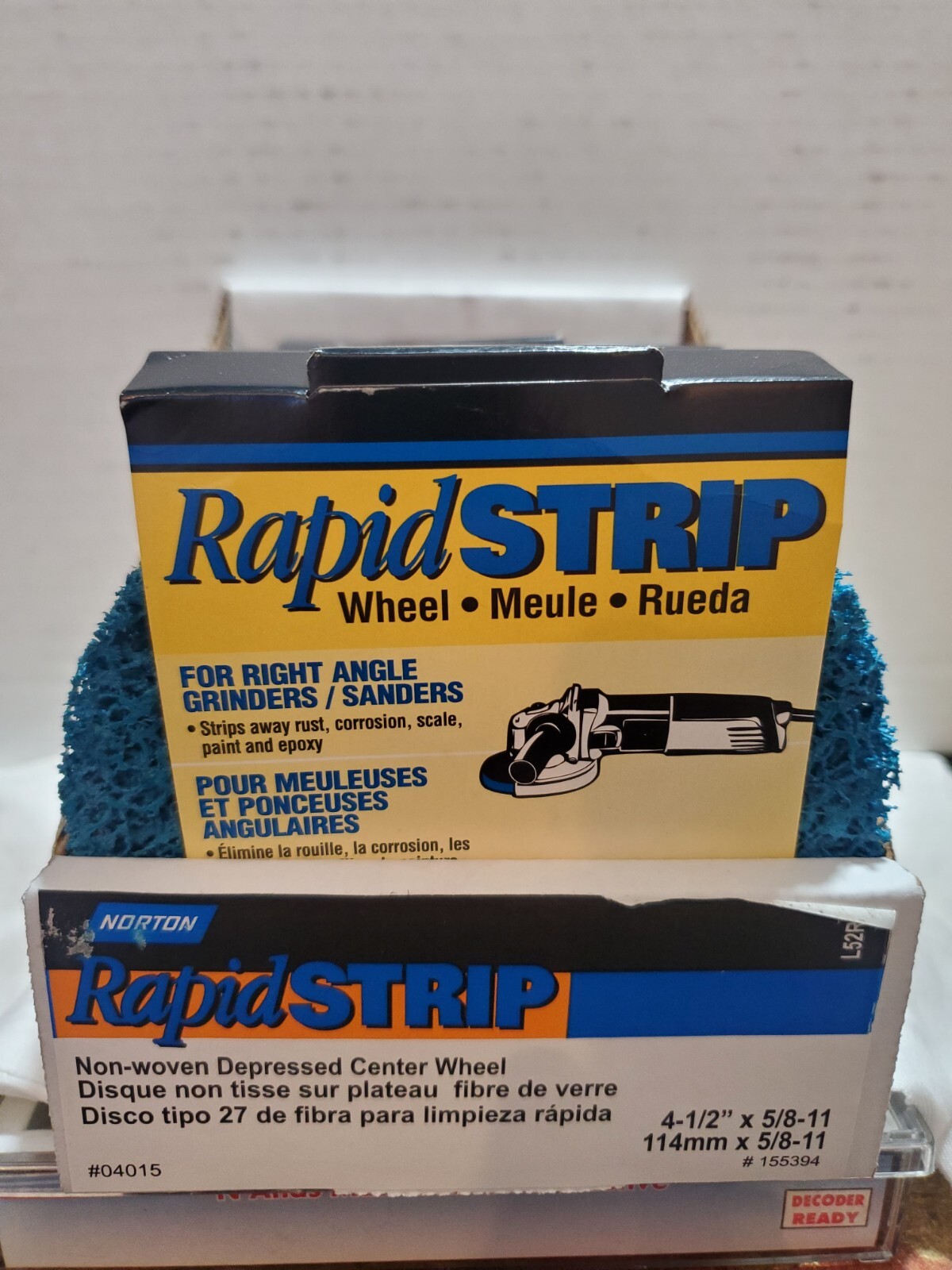 Norton 07660704015 5 pack Non-Woven Depressed Center wheel, 4-1/2″ RAPID STRIP