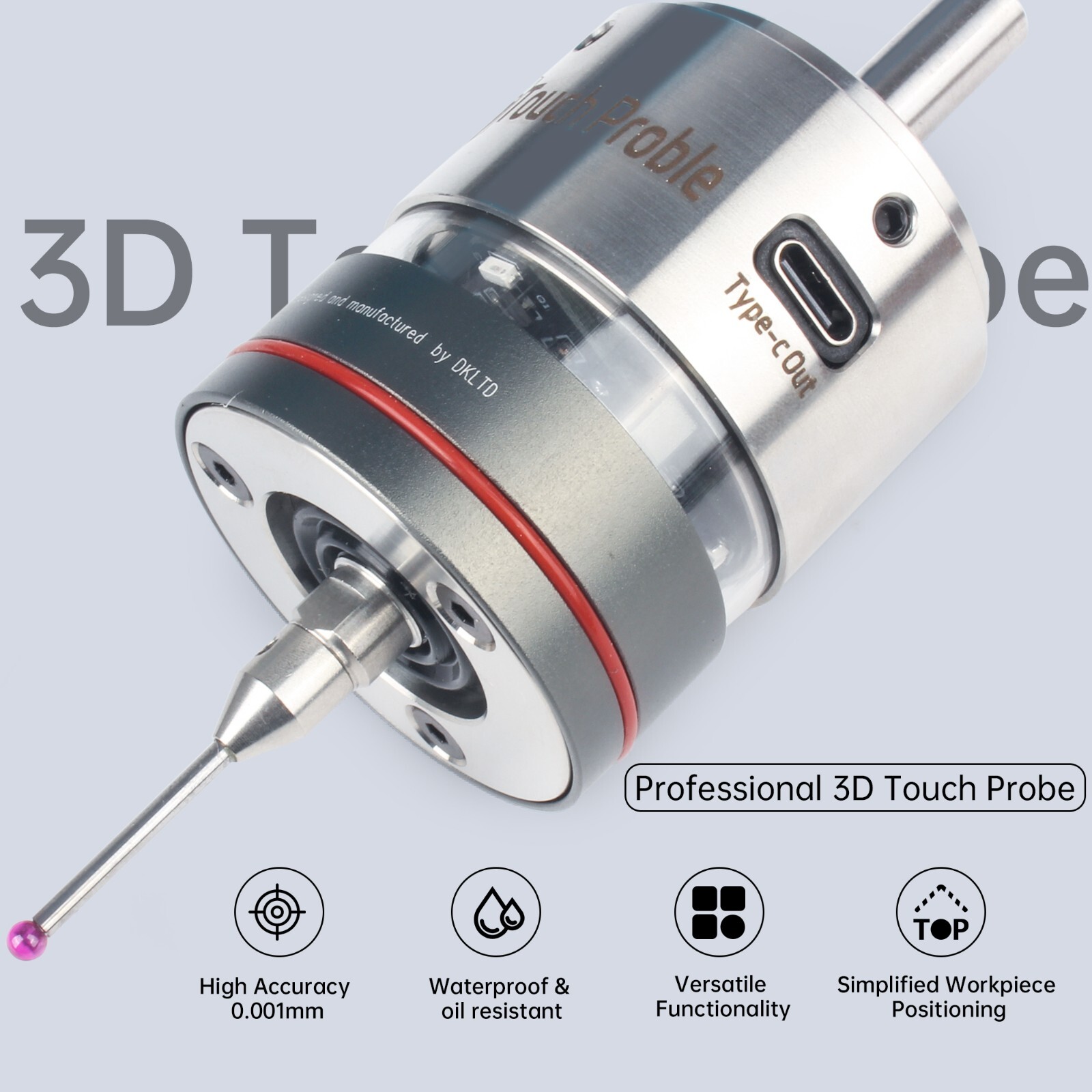 Professional 3D Touch Probe, 0.001mmAccuracy CNC Milling Machine 3D Trigger Find