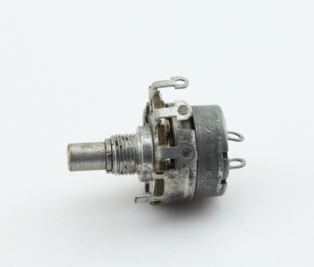 Vintage 1955 Stackpole 1M Ohm Audio Taper Potentiometer Switched RF Shield Cup