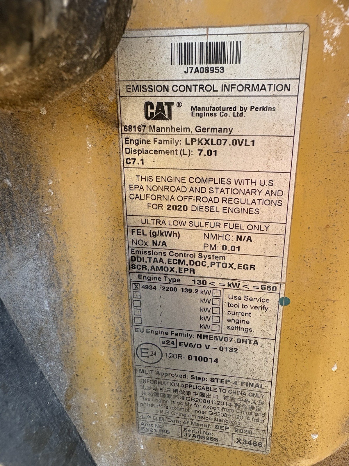 Caterpillar 7.1 Diesel Engine Core