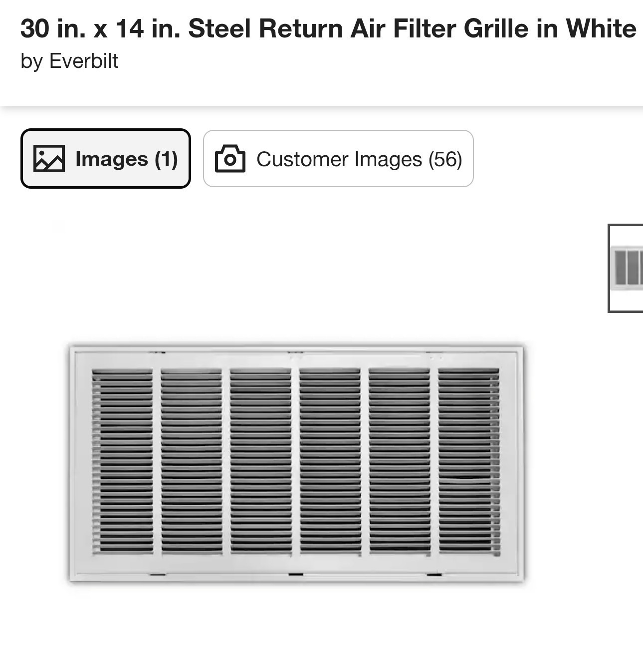 30 in. x 14 in. Premium Steel Return Air Filter Grille in White NEW IN BOX