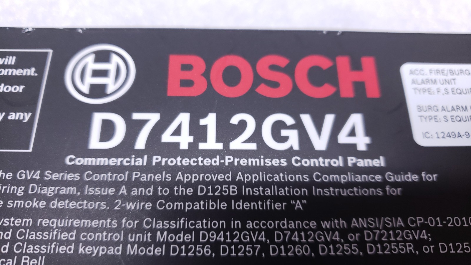 BOSCH D7412GV4 ALARM CONTROL COMMUNICATOR [UNTESTED] #99
