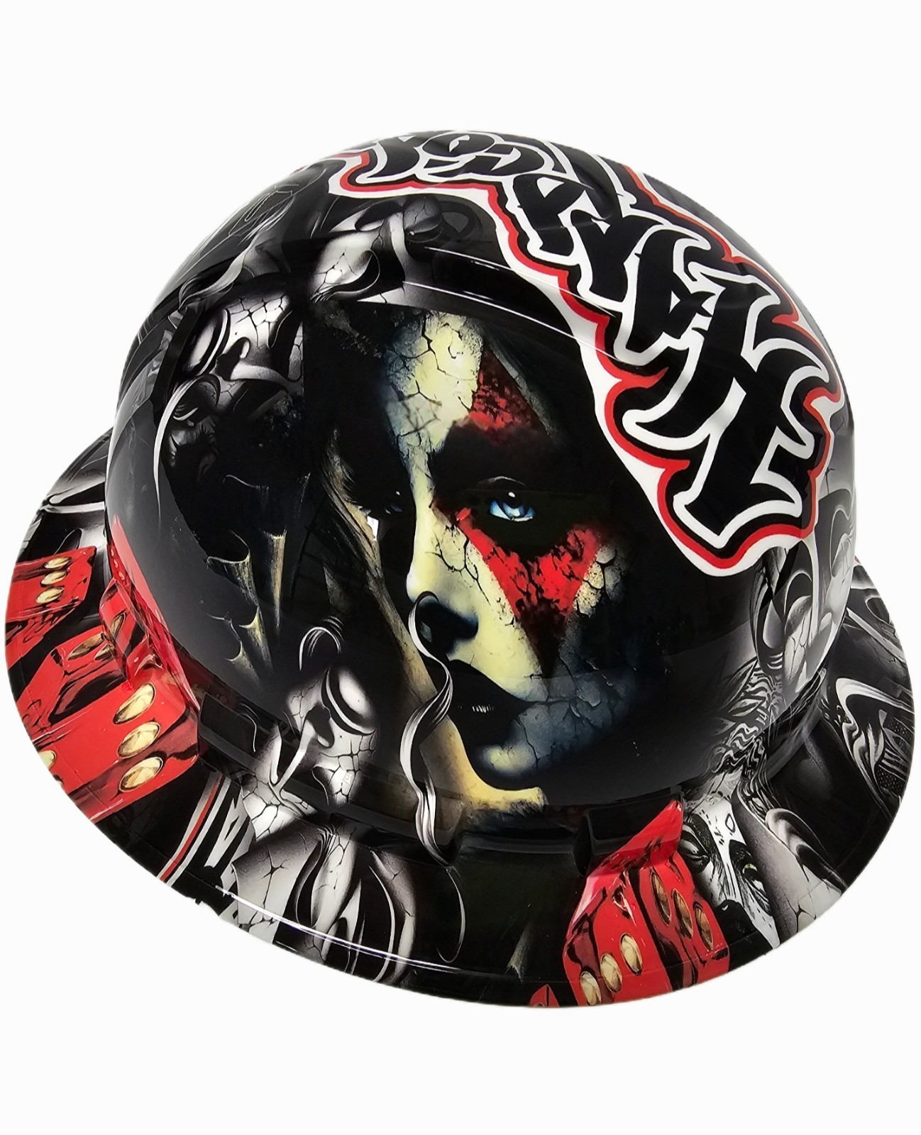 full brim hard hat custom hydro dipped IN LAUGH NOW CRY LATER HARDCORE AMERICAN