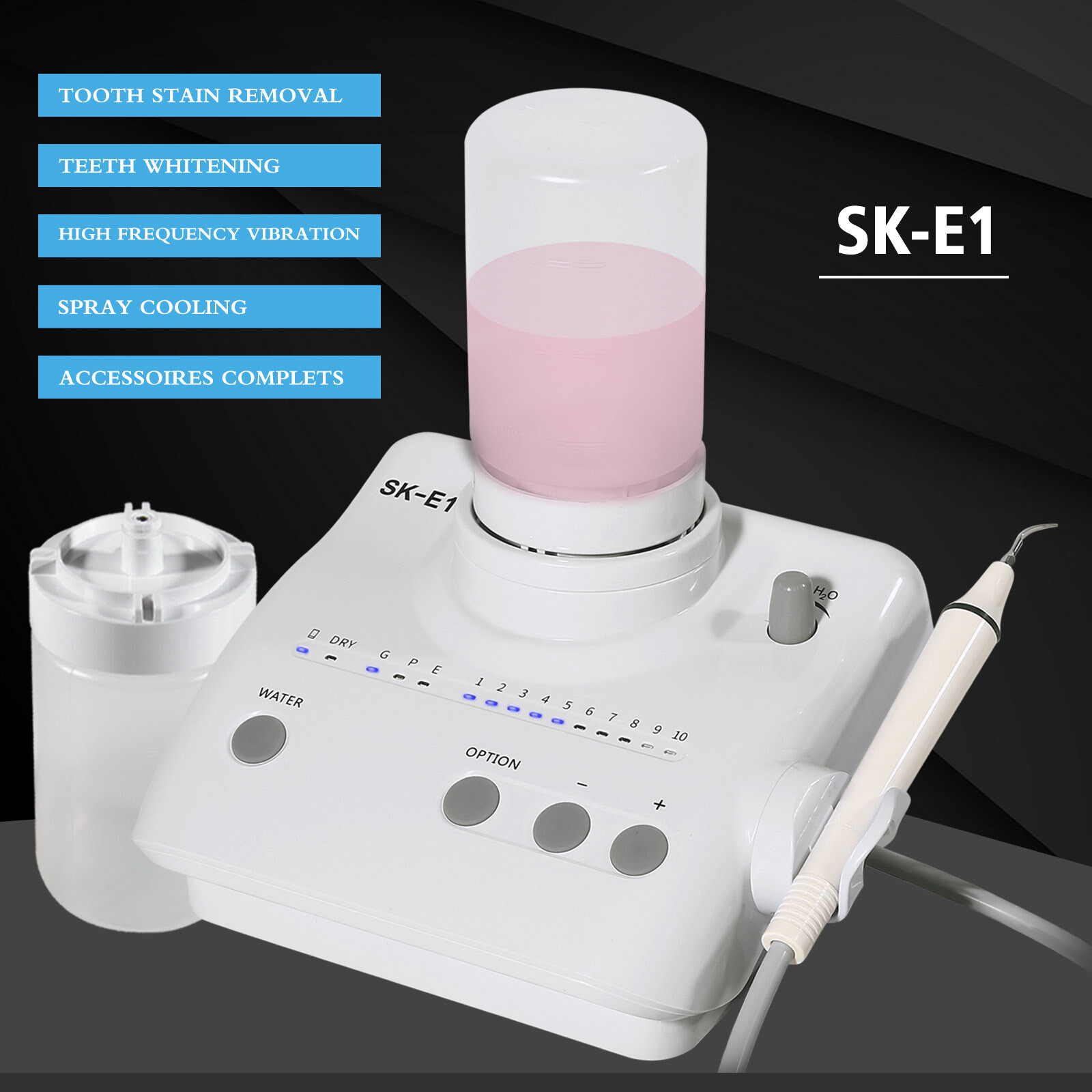 Portable Dental Ultrasonic Scaler W/ 2*Reservoir Handpiece For Cavitron EMS US