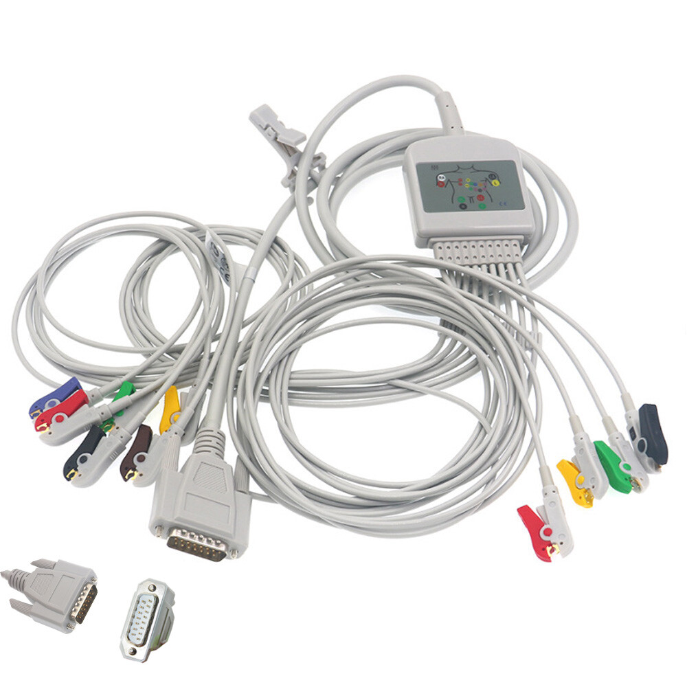 Compatible For Nihon Kohden ECG-9620 10 leads EKG Cable 15pin IEC