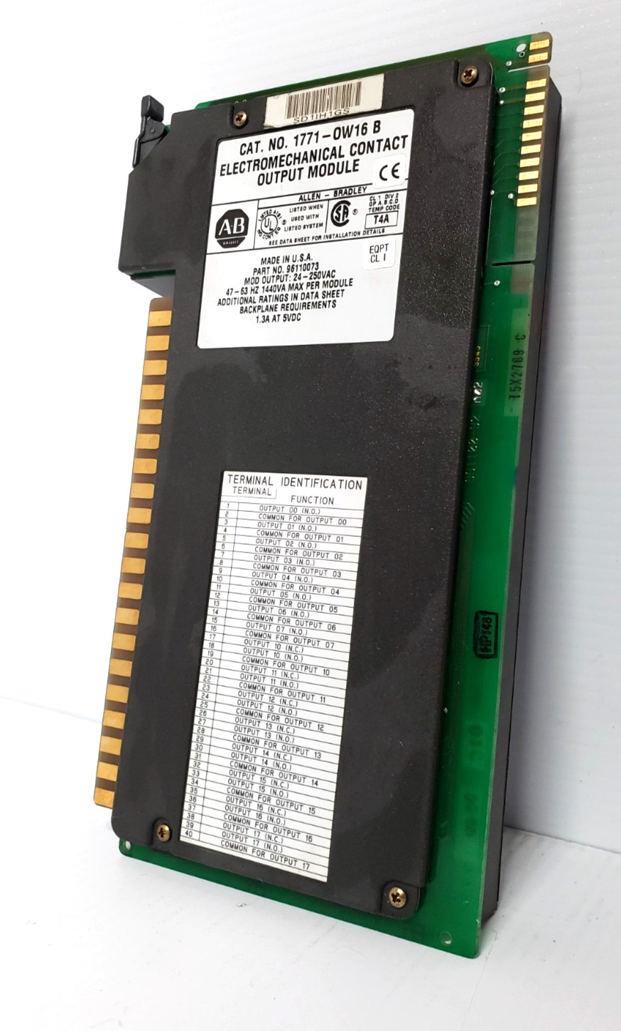 AB Allen Bradley 1771-OW16 B Electromechanical Contact Output Module 1771-0W16 B