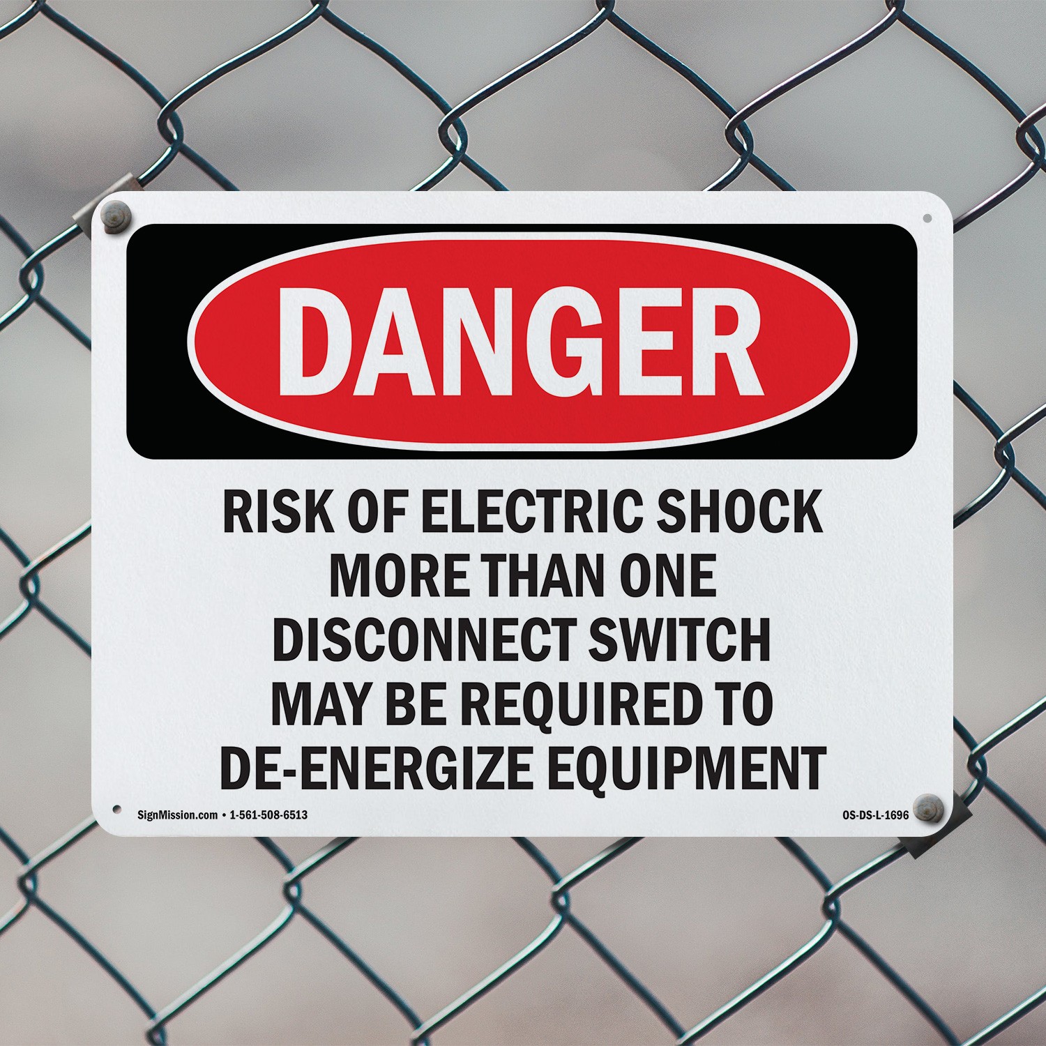 Risk Of Electric Shock More Than One OSHA Danger Sign Or Decal – 5 or 10 Pack