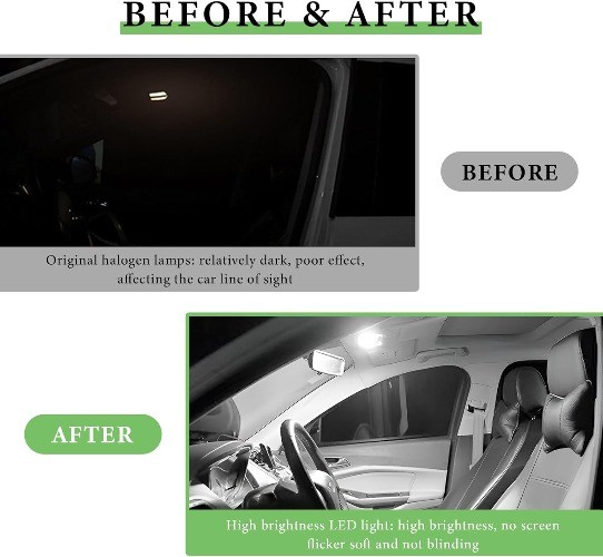 28 PCS LED Interior Car Bulb Set, Super Bright White T10 194 Rep Color: 28 PCS