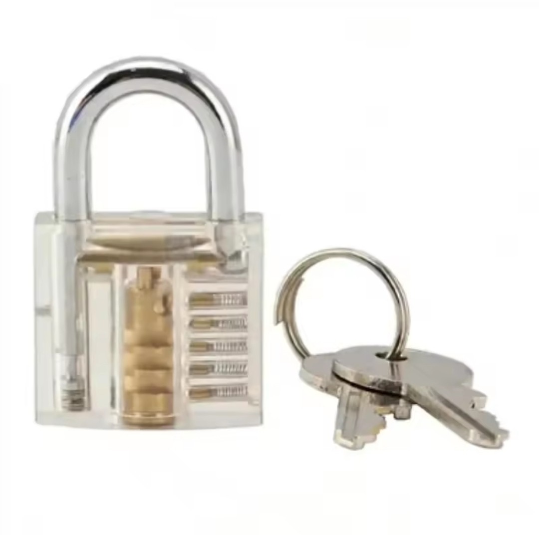 Locksmith Transparent Locks Pick Visible Cutaway Mini Practice View Padlock Hasp