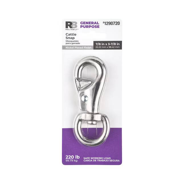 RELIABILT 7/8-in x 3-7/8-in Nickel Plated Bronze Cattle Snap