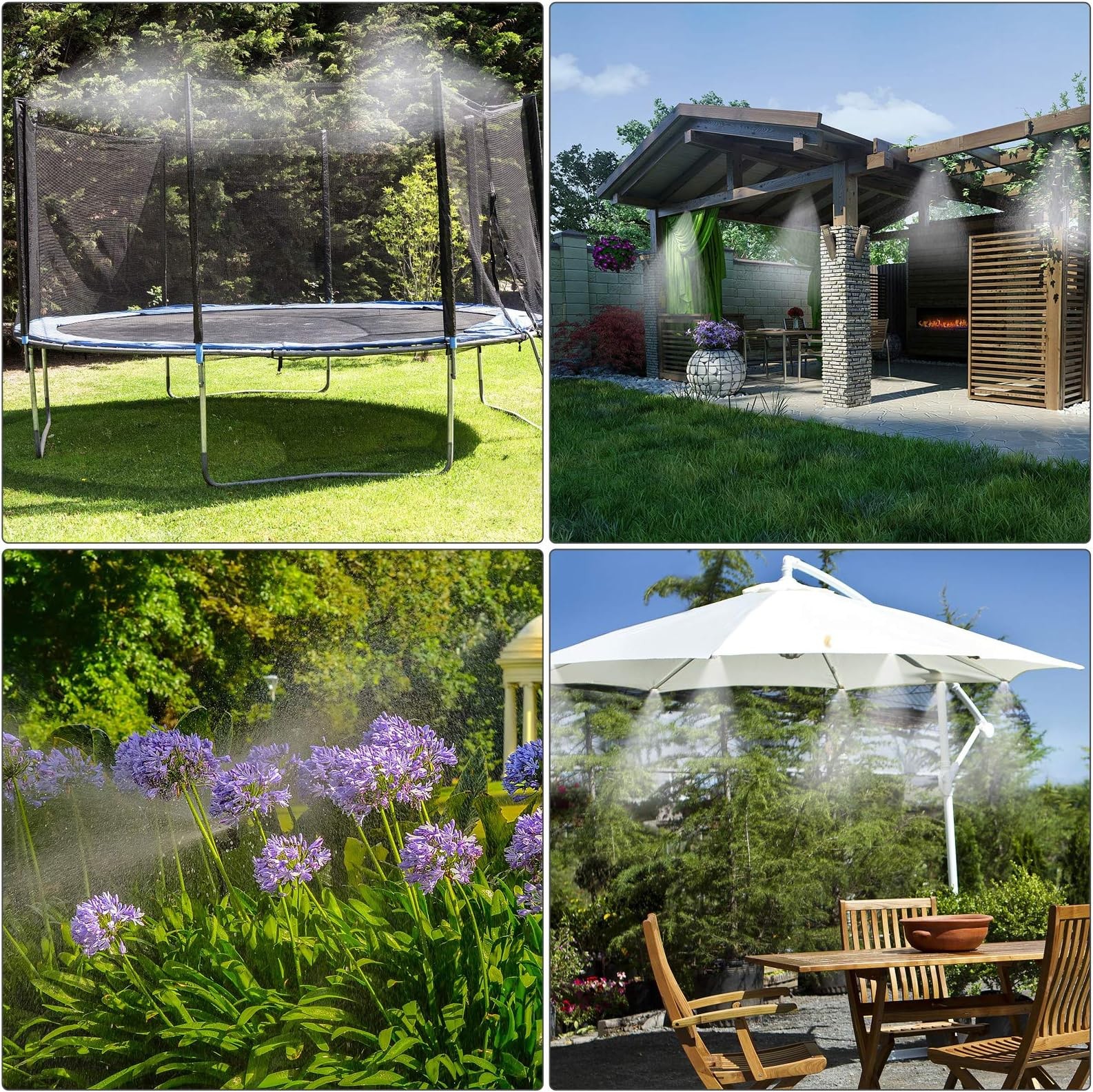 GMAULEE Misting Cooling System, DIY 33FT(10M) Misting Line +7 Brass Mist Nozz…