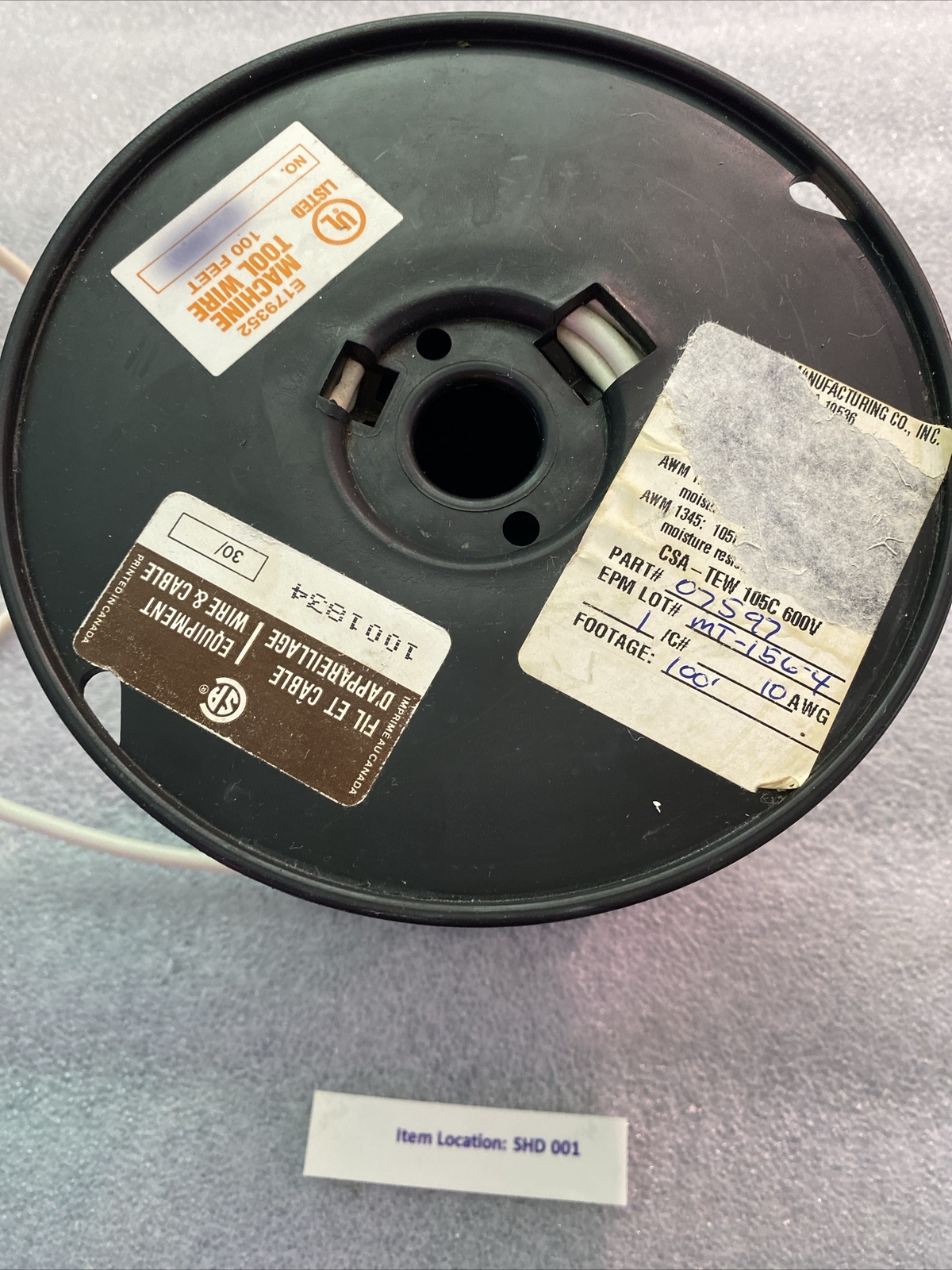 10AWG 600V MACHINE TOOL WIRE P/N: 07597 WHITE 100Ft Oil/Moisture Resistant