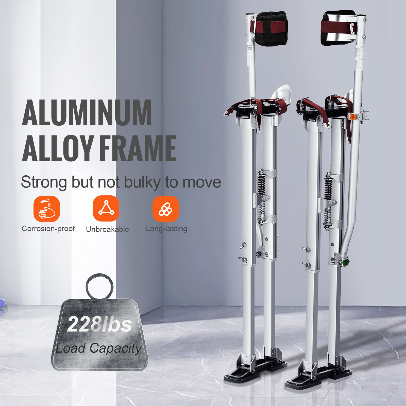VEVOR 36-50 Inch Drywall Stilts Aluminum Tool Stilt for Painting Painter Taping