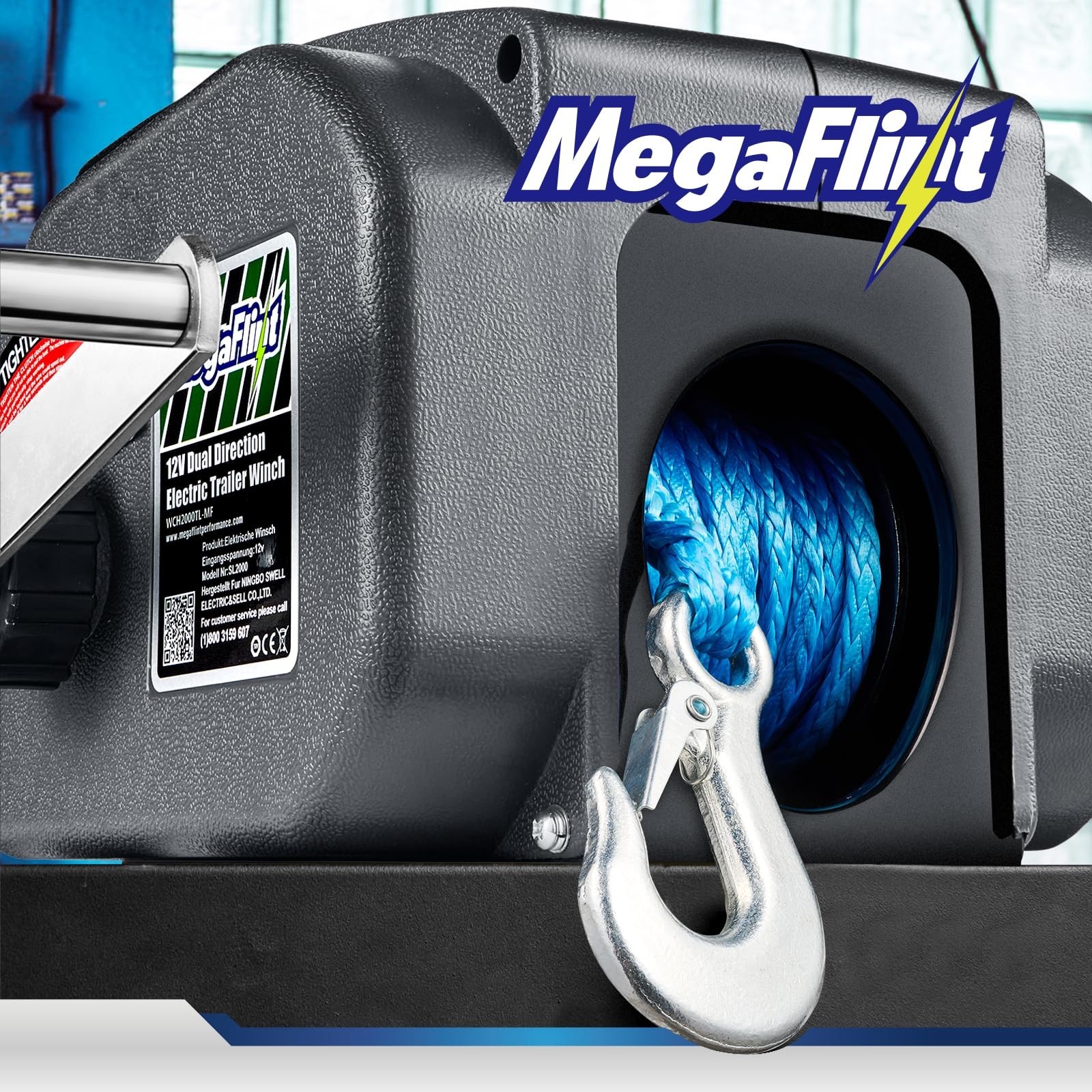 Trailer Winch,Reversible Electric Winch, for Boats up to 6000 lbs.12V DC,Powe…