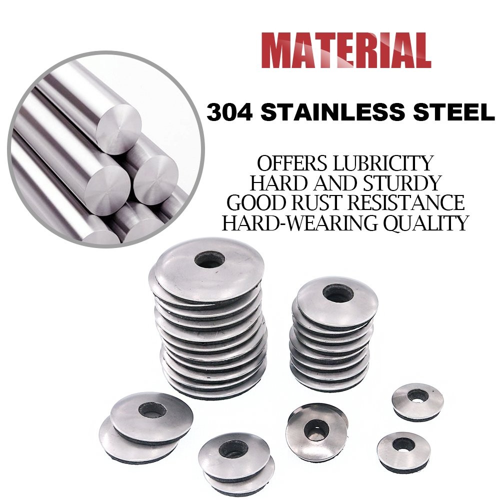 Hilitchi 270-Pcs #6#8#10#12 Stainless Steel Neoprene 4.2 millimeters, Silver