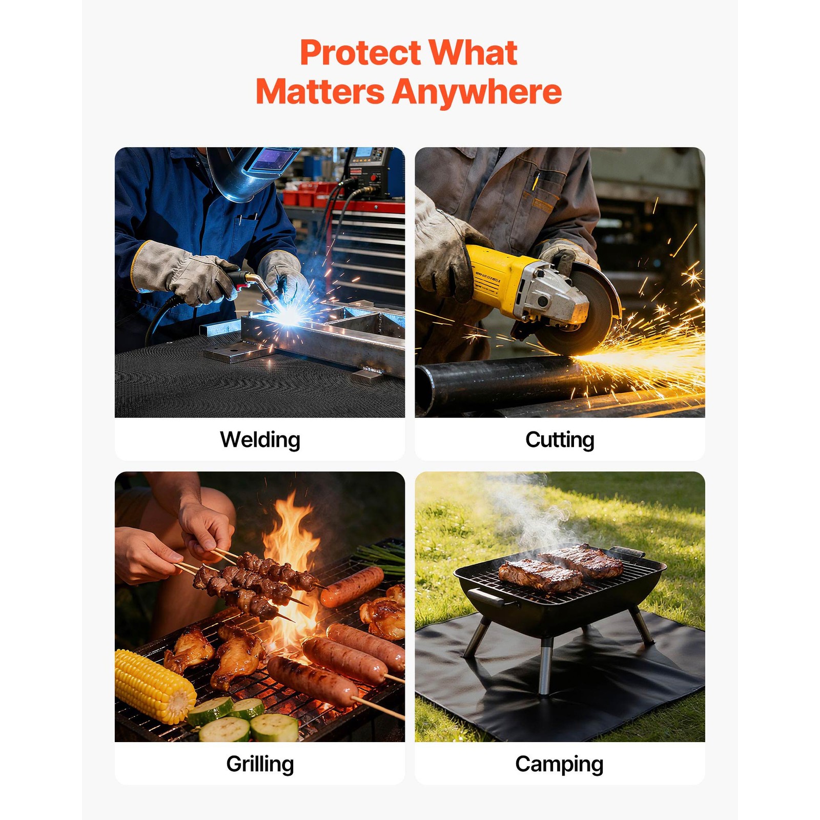Uimoso 6 x 8FT Silicone-Coated Fiberglass Welding Blanket,Resistant up to 1800°F