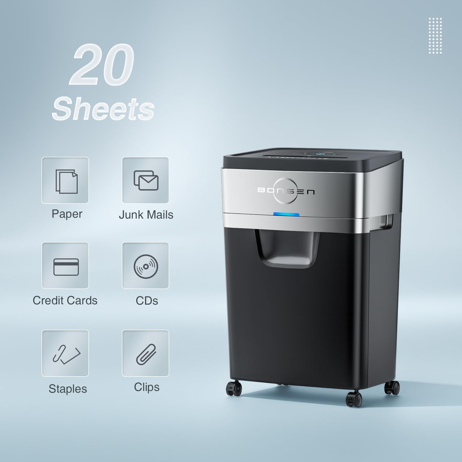 Paper Shredder, 20-Sheet 60 Mins Nonstop Heavy Duty Paper Shredder for Office…