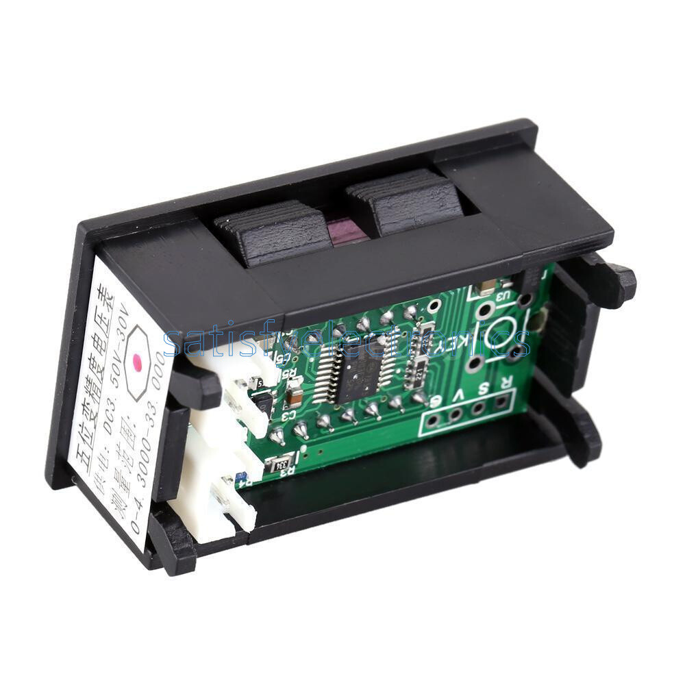 LED 5 Digit DC 0-4.3000-33.000V Digital Voltmeter Voltage Meter Car Panel Blue