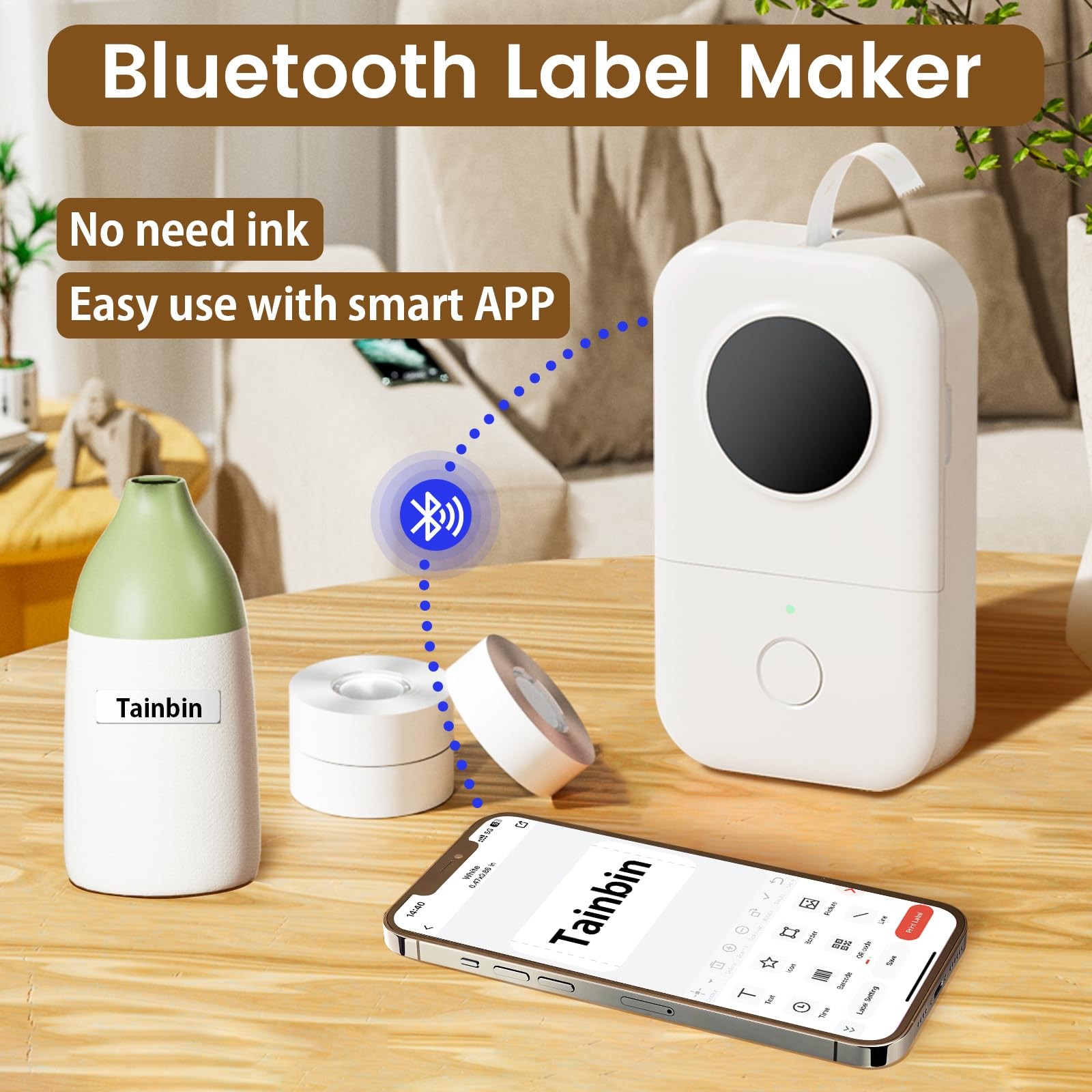 Phomemo Label Maker D30 Bluetooth Mini Label Maker Machine Small Portable