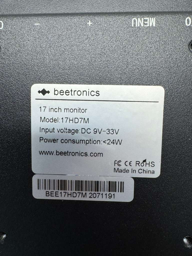 Beetronics 17HD7M Monitor 17″, DC9V-28V, 24W, BEE17HD7M, 2071191, BEE-17HD7M