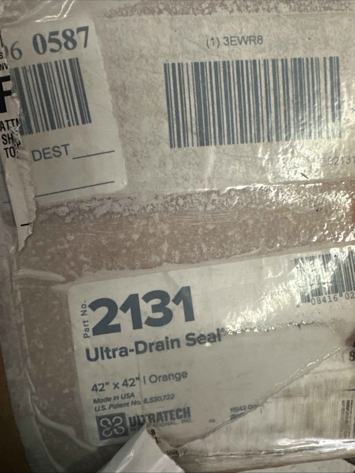 UltraTech 2131 Ultra-Drain Seal Drain Cover Orange Urethane 42″ x 42″