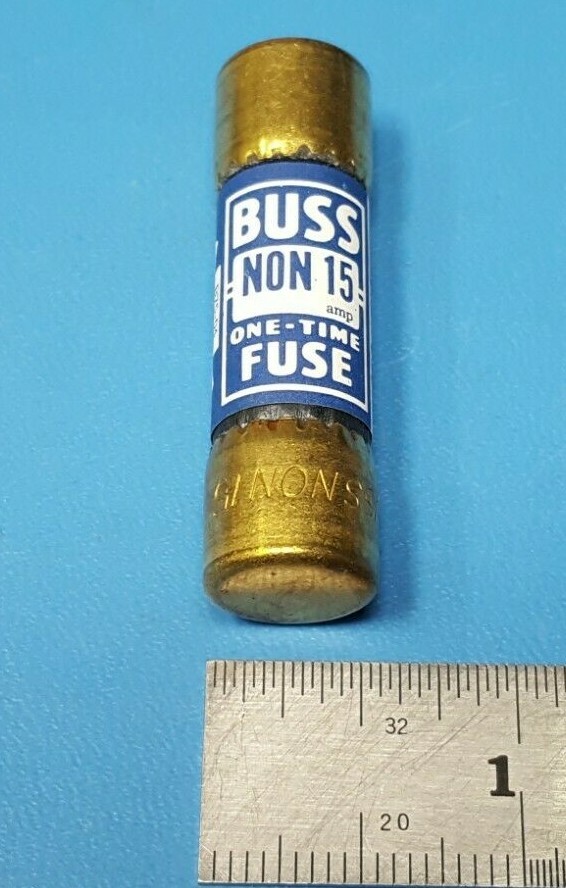Fuse, NON-15, Bussmann, One Time Fuses, For 250V AC or Less, 15 A