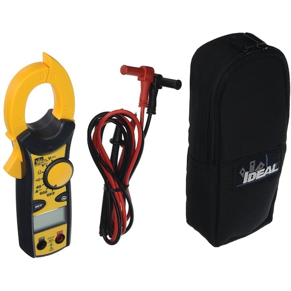 Ideal 61-744 Clamp Meter, Lcd, 600 A, 1.5 In (38 Mm) Jaw Capacity, Cat Iii 600V