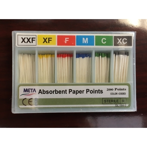 META ASSORTED XX-FINE TO X-COARSE ABSORBENT PAPER POINTS 200 / PK