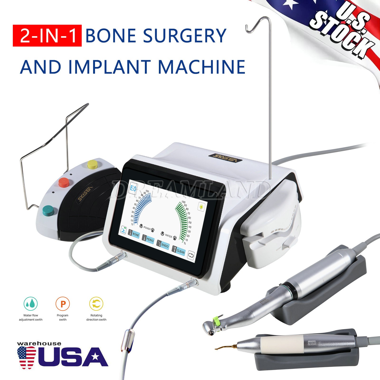 Dental Wireless LED Curing Light 1 Second Cure Lamp 4 Modes US