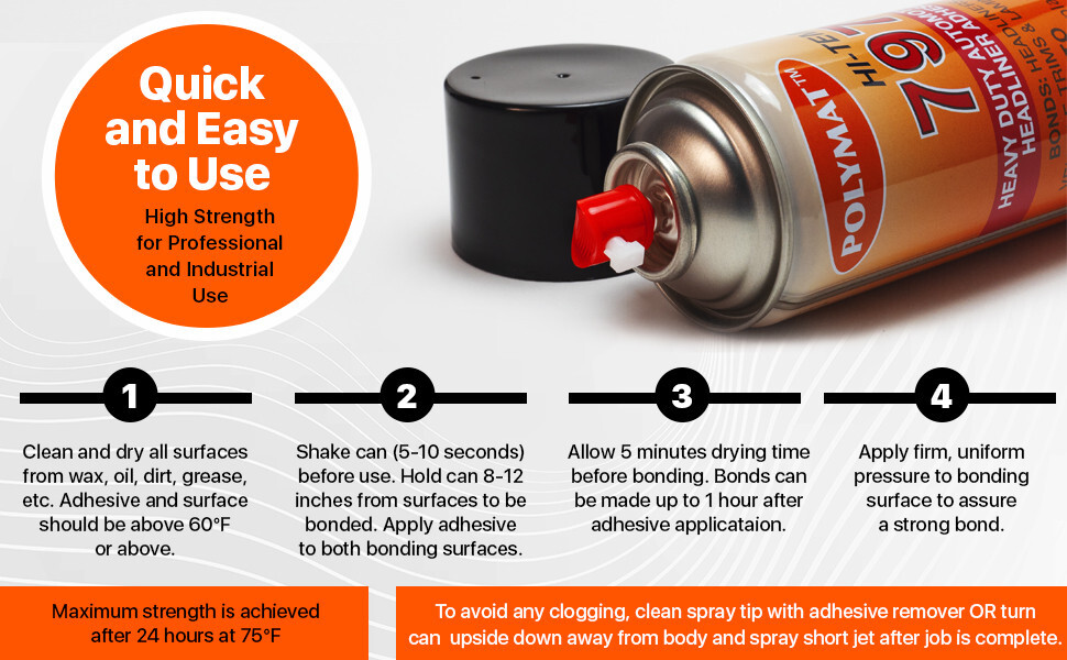 Polymat 797 High-Temp Spray Adhesive Glue WATER RESISTANT HEAVY DUTY BONDING