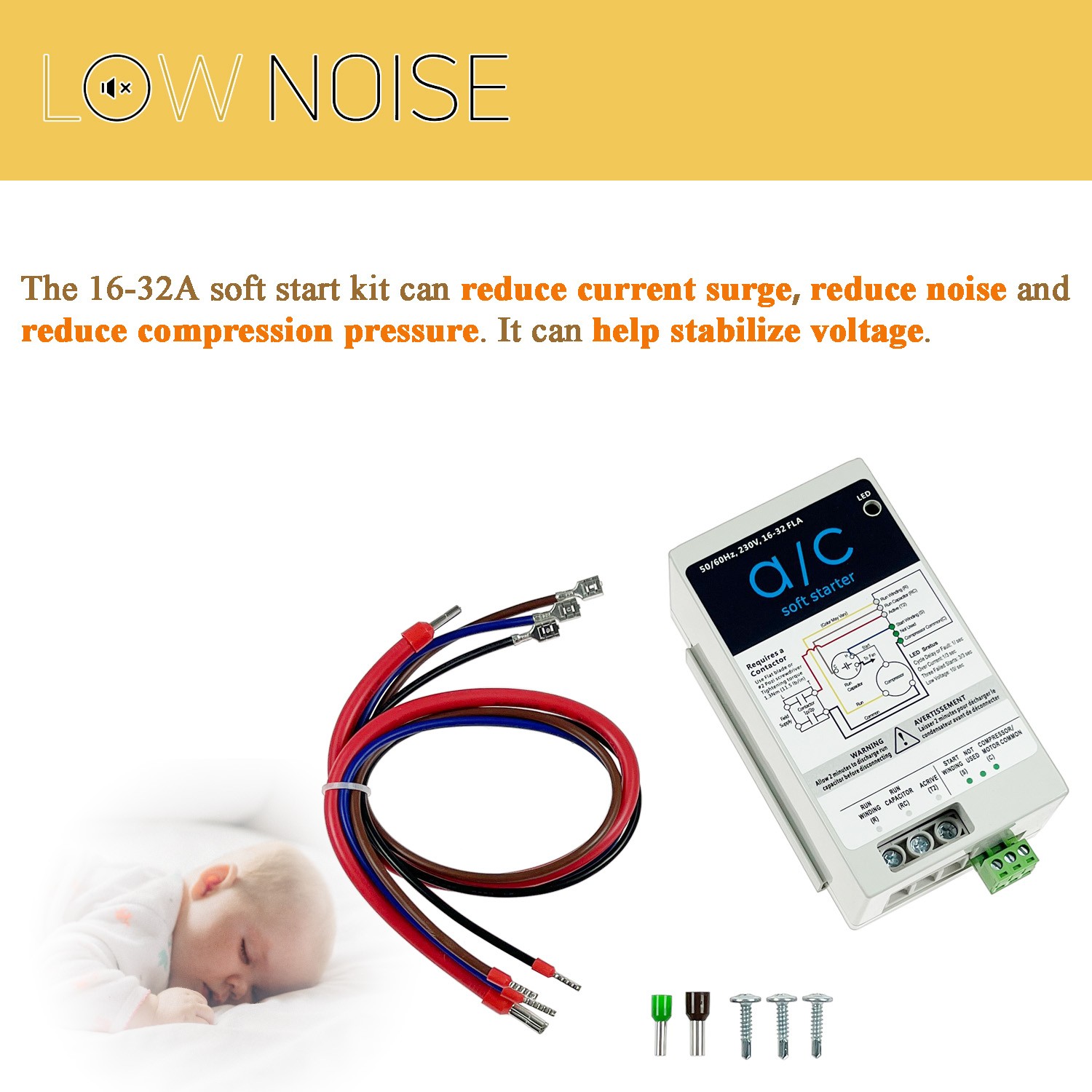 (16-32A) AC Soft Start Module Compatible with 4-7 Ton AC Unites | Easy Install