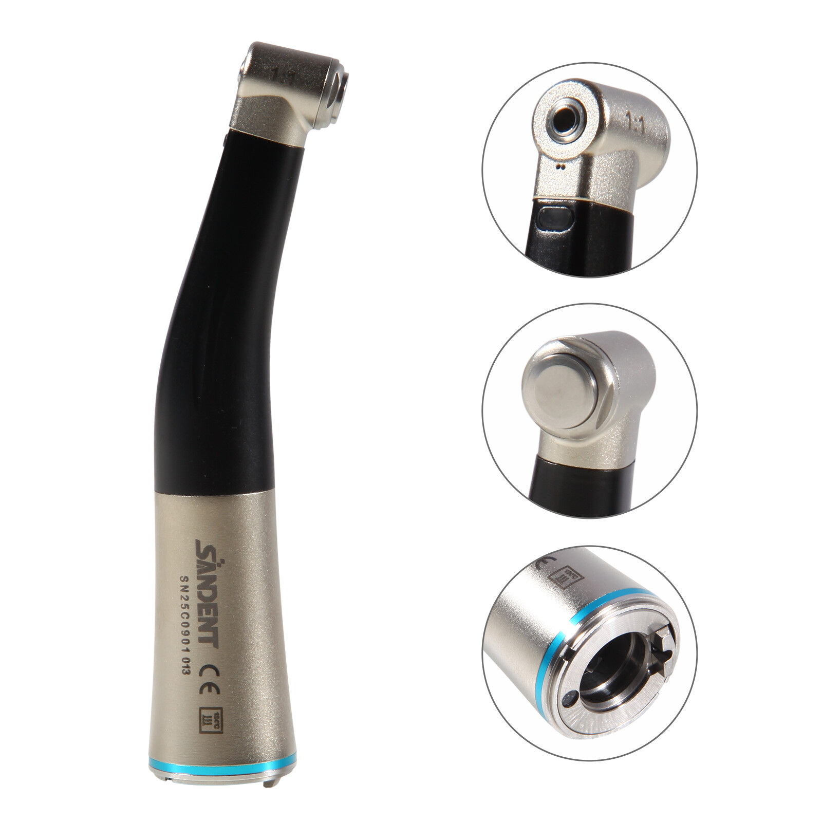1-5* NSK Style Dental Fiber Optic 1:1 Contra Angle Handpiece Inner Push E-Type