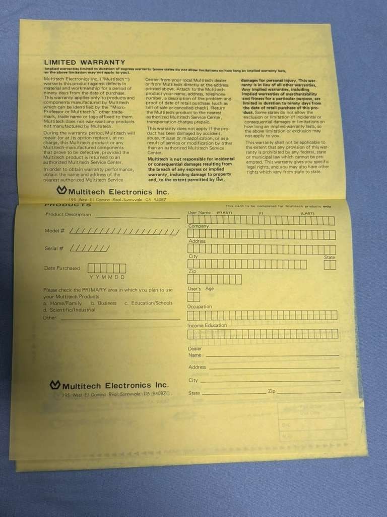 Multitech Industrial Corporation Micro-Professor Single Board Computer MPF-1B