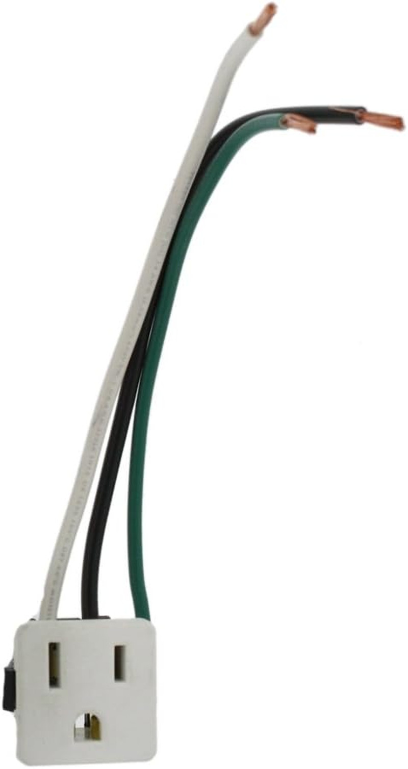 1374-1W 15A, 125V, Snap-In Receptacle, Grounding, White