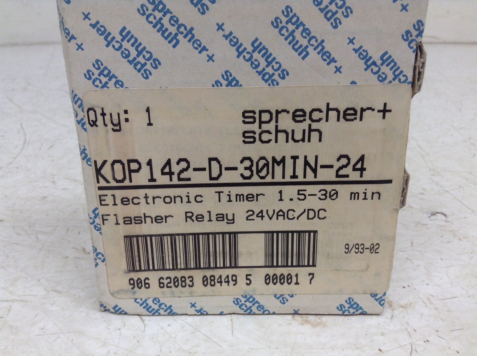 Sprecher + Schuh K0P142-D-30MIN-24 1.5-30 Min. Timer Relay 24 V AC/DC KOP142 New
