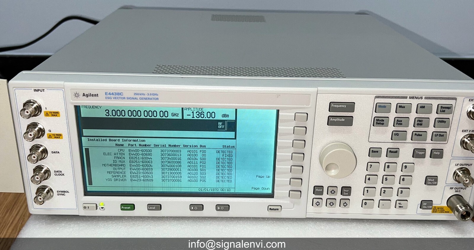 HP/Agilent/Keysight E4438C 503/UNJ 3GHz ESG Vector Signal Generator – Tested