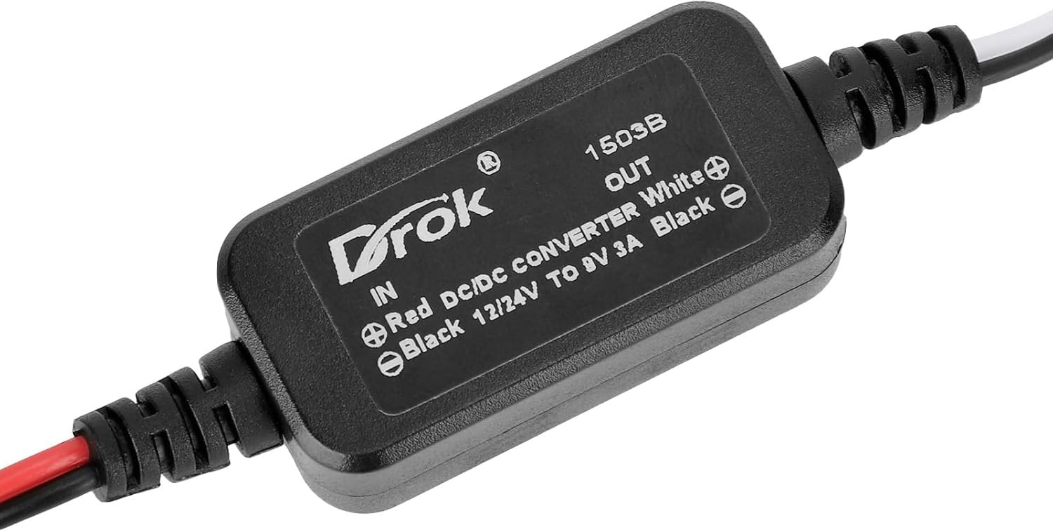 DROK 12V to 9V DC Converter, 11-32V 3A Buck 12V/24V