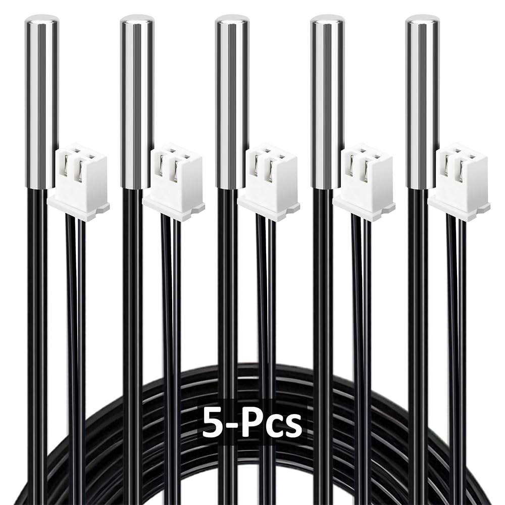 5PCS 10K NTC Thermistor Temperature Sensor Probe Waterproof B3950 HVAC DIY Tools