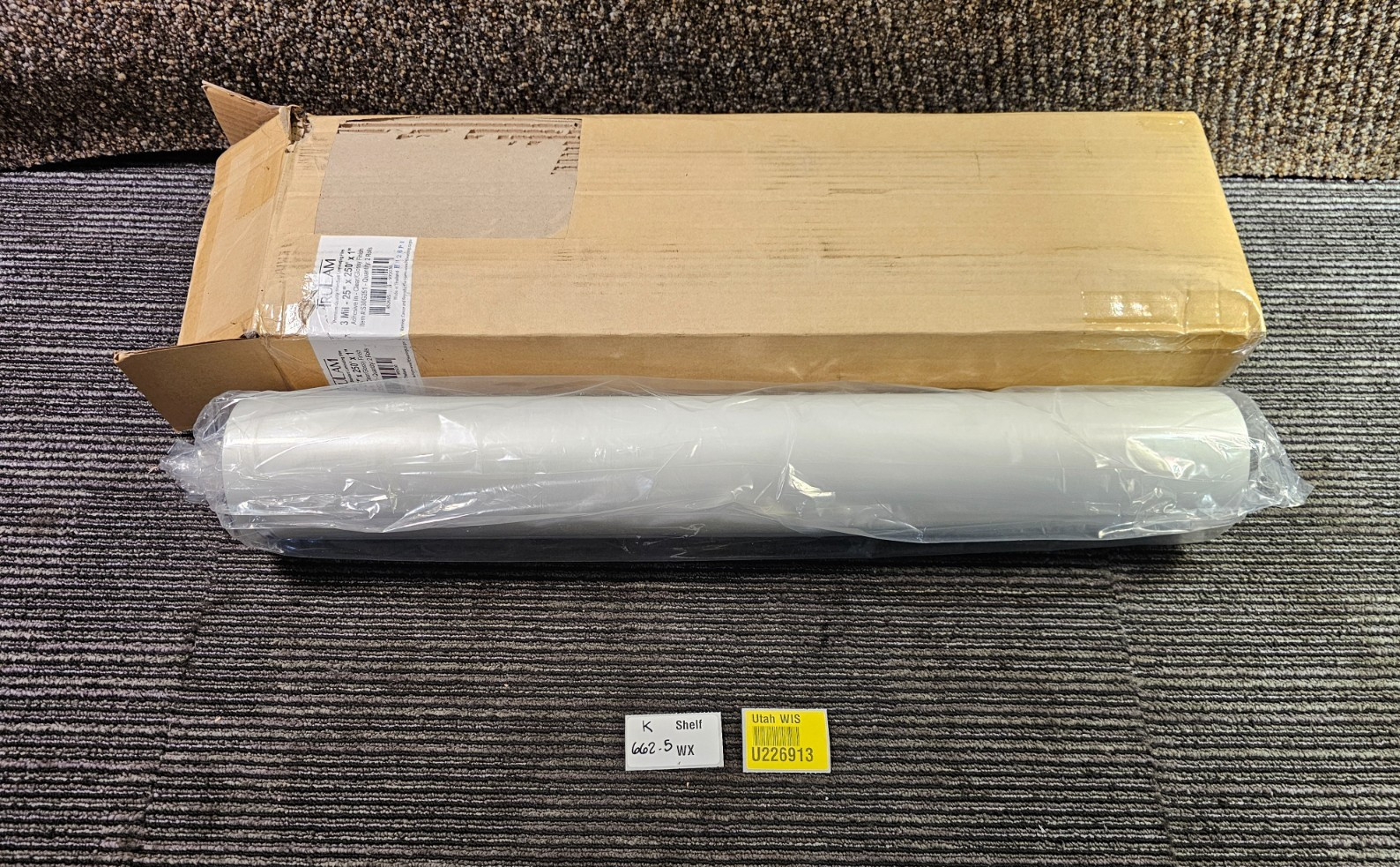(QTY 2) TruLam Standard 3 Mil Clear 25″x 250′ x 1″ Core Laminating Film Glossy
