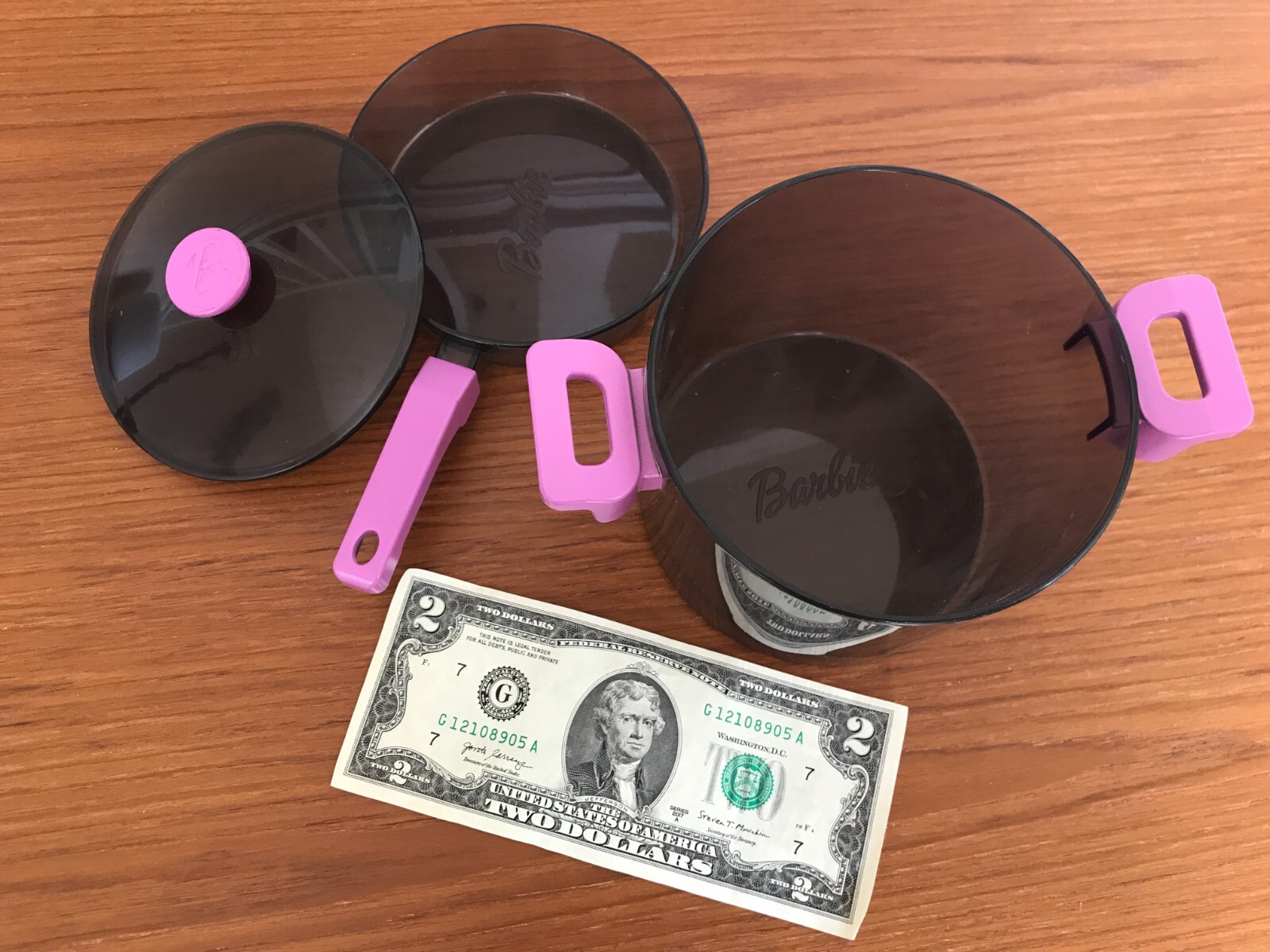 BARBIE COOK WITH ME SMART KITCHEN FOOD DISHES PANS ● PINK PLATES SPATULA PAN LID