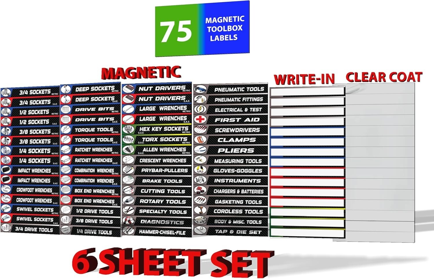 New Ultimate Magnetic Tool Box Labels (IMAGE) to fit all tool storage cabinets