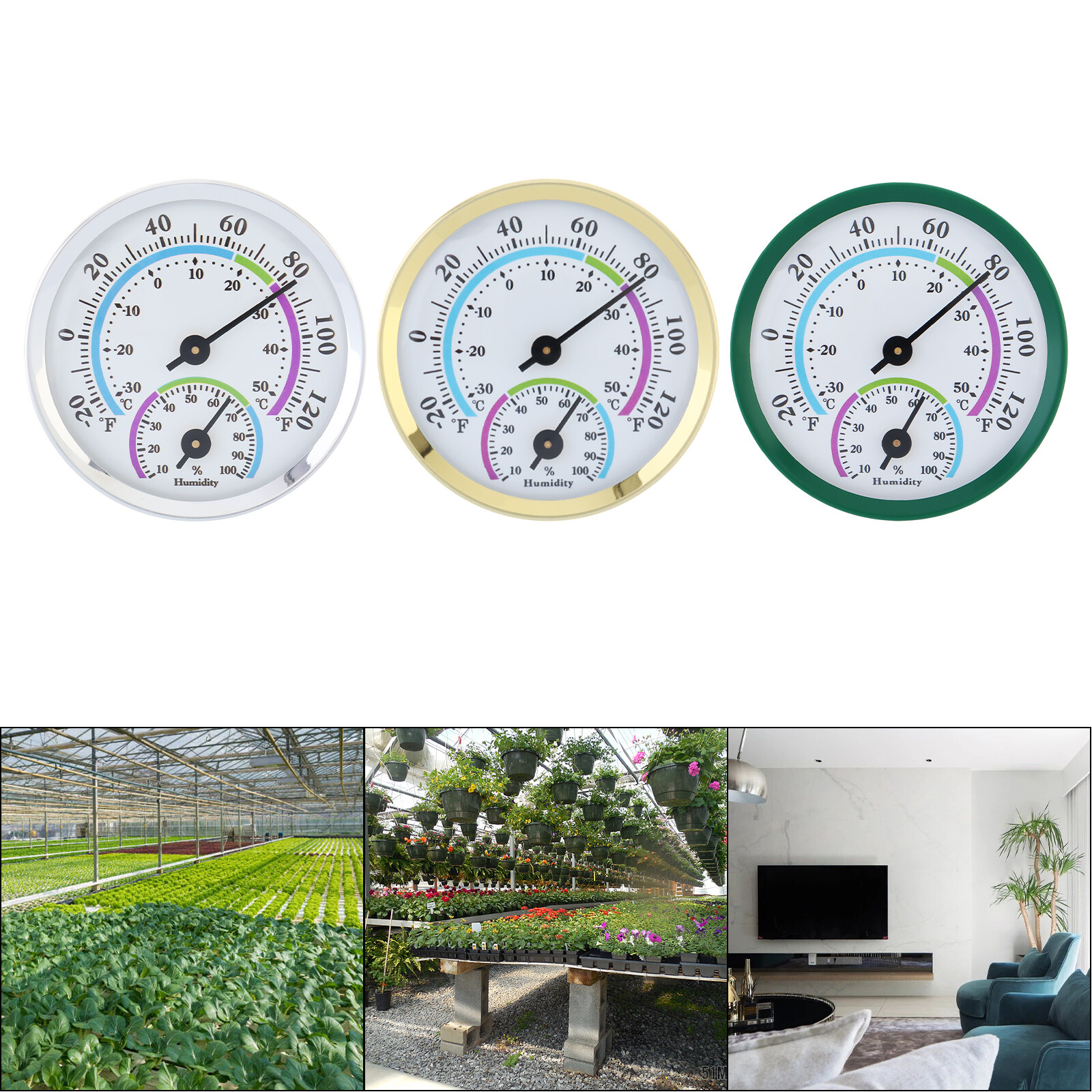 Thermometer Mount Wall Garden Greenhouse Home Indoor&Outdoor Humidity Meter US