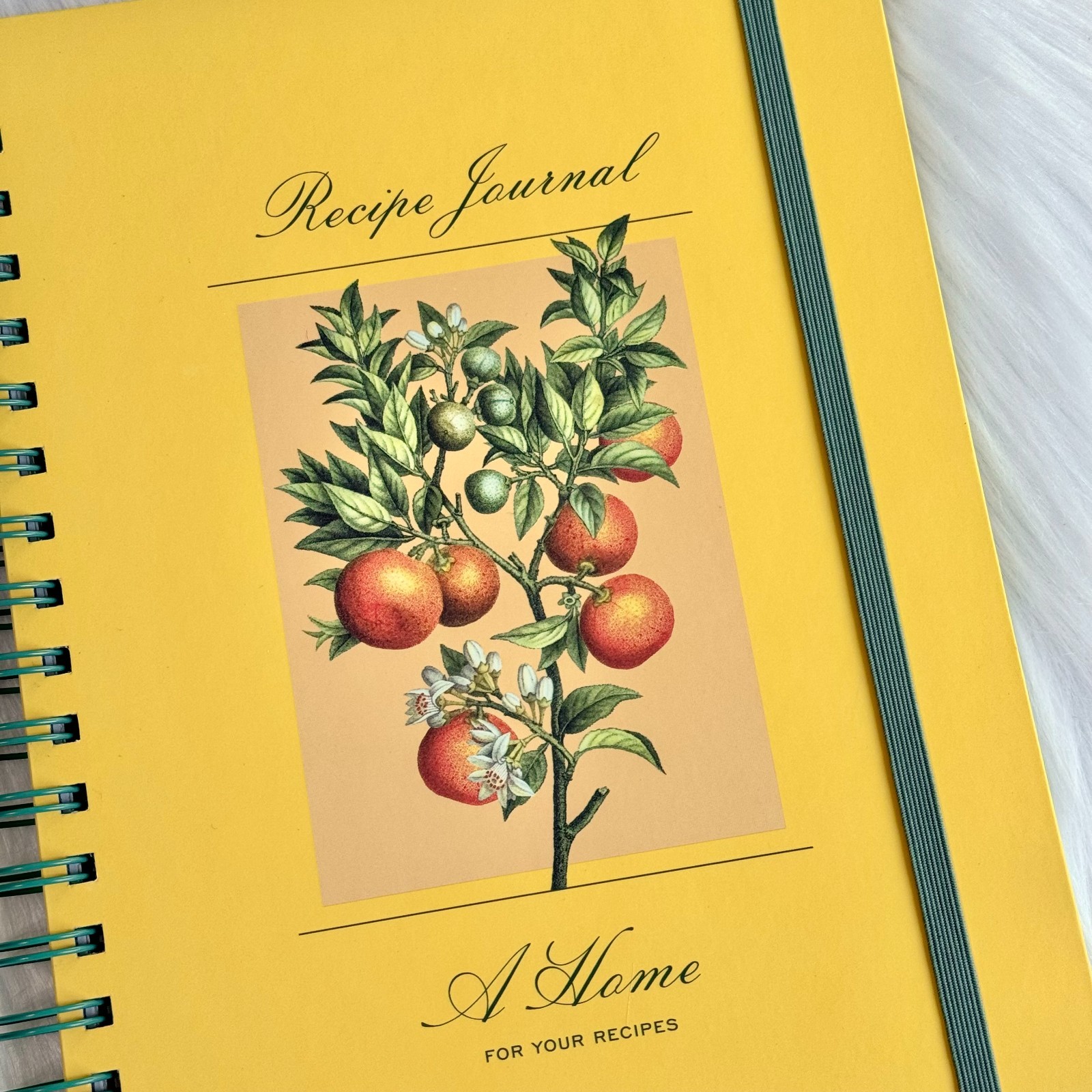 NEW Papier Yellow Recipe Journal Oranges Design Spiral Bound Notebook