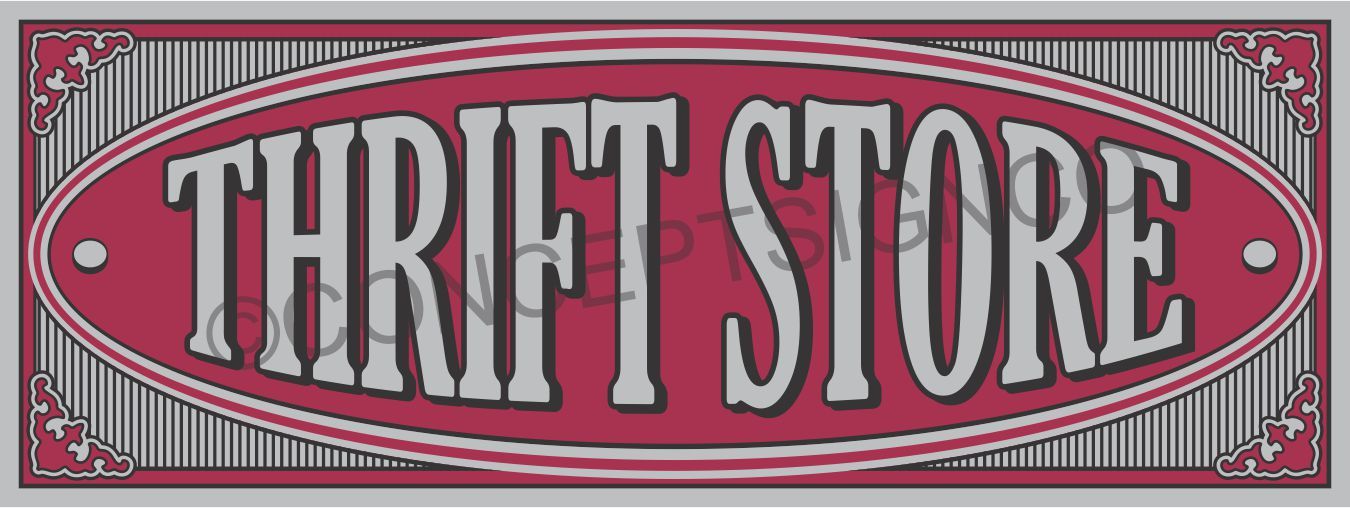1.5’X4′ THRIFT STORE BANNER Outdoor Indoor Sign Resale Shop Clothes Furniture