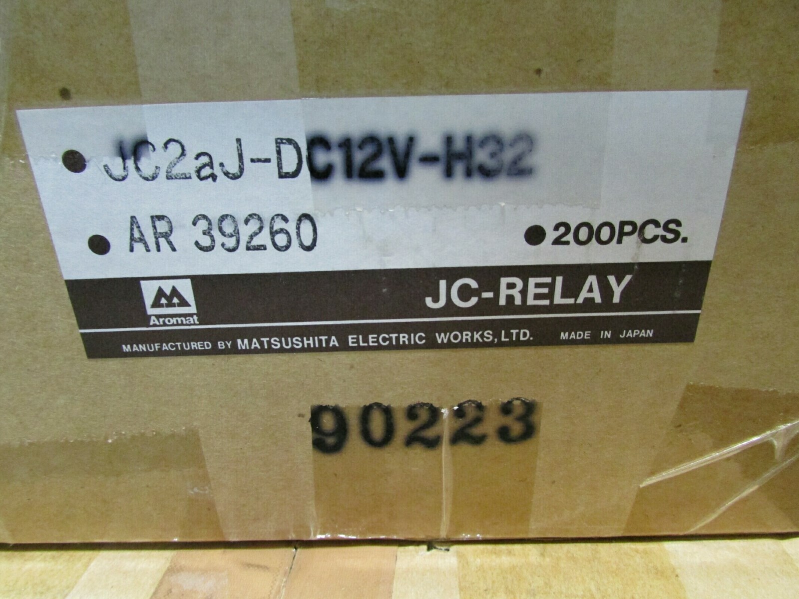 Lot 2 Aromat Relays 2-Pole 12VDC Coil DPST-NO PC Board Max 15A 250VAC JC2aJ-DC12