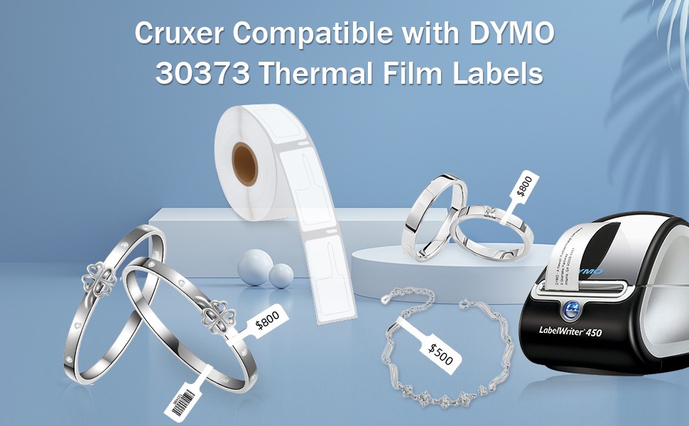 2Rolls 400 Price Tag Jewelry Labels Rat Tail 30373 for Dymo LabelWriter 400 Duo