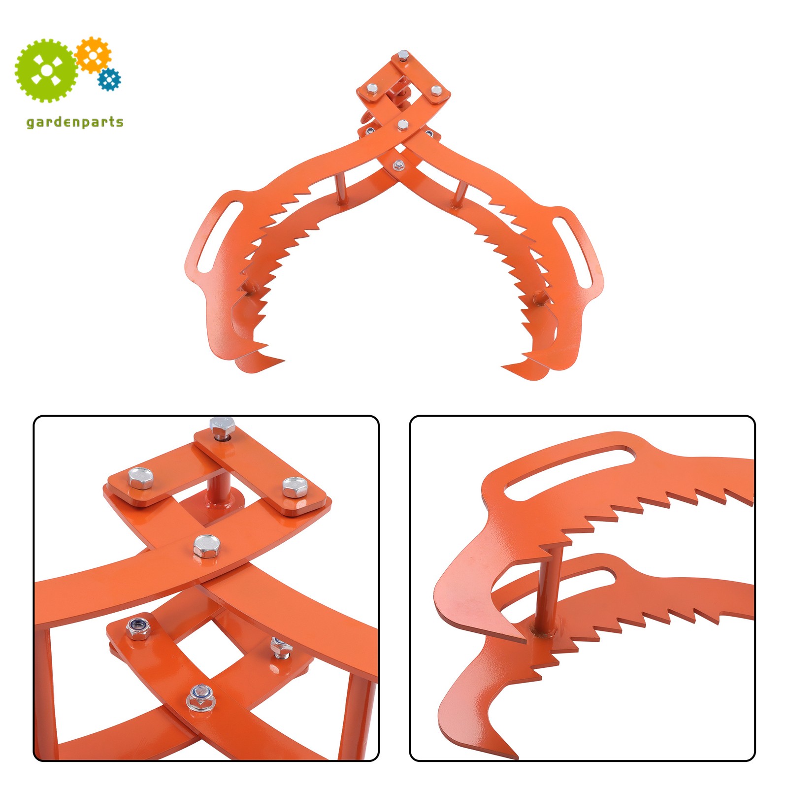 Log Lifting Tongs 36 Inch Heavy Duty Steel 4 Serrated Claw Swivel Dragging Tongs