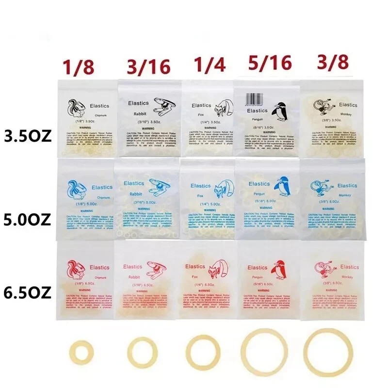 100 Pcs/Bag Orthodontic Dental Ortho Latex Braces Elastics Rubber Bands 15 Sizes